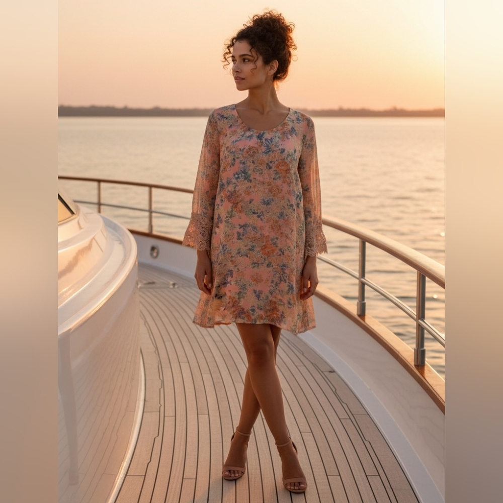 Astr‎ the Label Floral Shift Dress Sz Medium